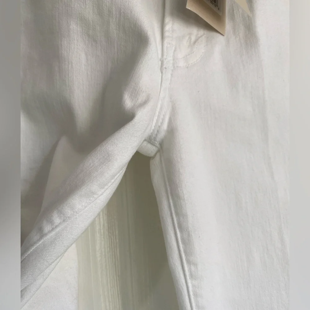 MOTHER The Hustler Ankle Fray In Fairest Of Them All White High Rise Jeans 24 - Picture 5 of 15
